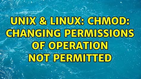 chmod operation not permitted